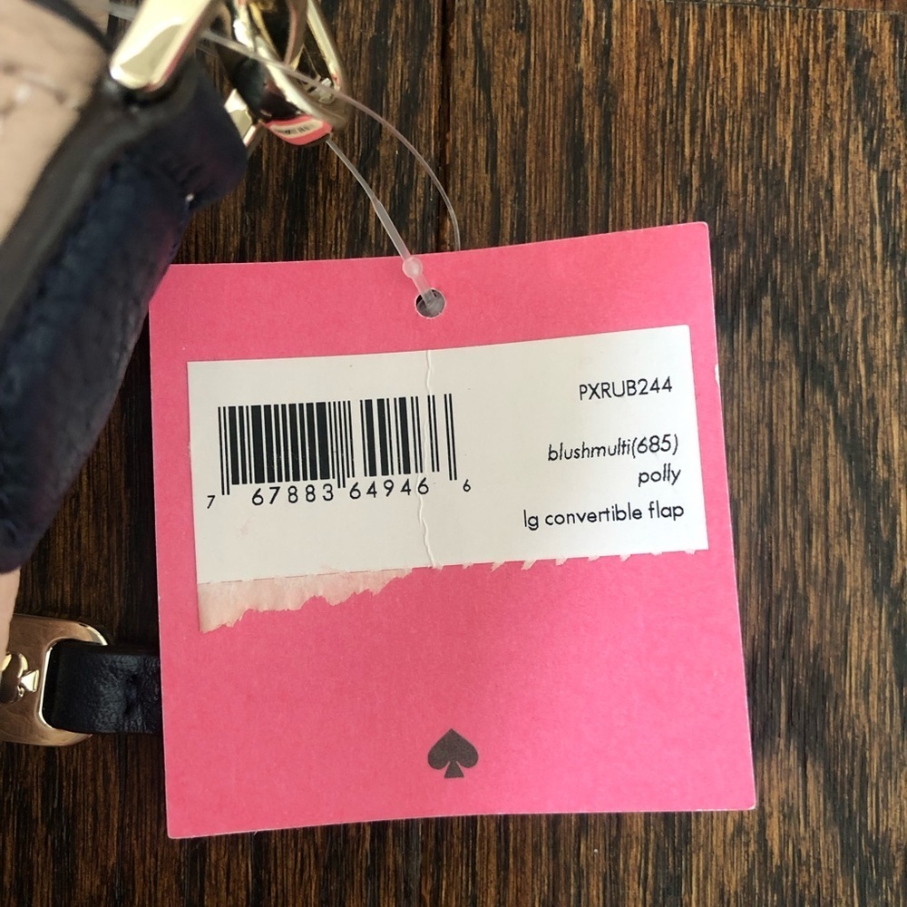 Kate Spade Large Convertible Polly Flap Adj. Shoulder Bag in Blush Multi - NEW! - Picture 15 of 15